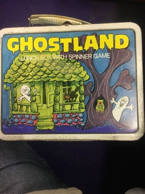 spinner game metal lunch box|1977 Vintage GHOSTLAND Metal LUNCH BOX and SPINNER .